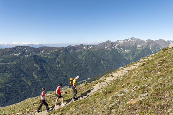 Sand in Taufers / Campo Tures, Bolzano province, South Tyrol, Italy. On the panoramic trail Speikboden