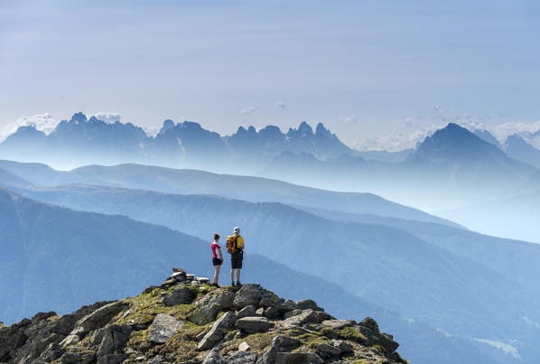 Sand in Taufers / Campo Tures, Bolzano province, South Tyrol, Italy. On the panoramic trail Speikboden with a panoramic view of the Dolomites (MR)