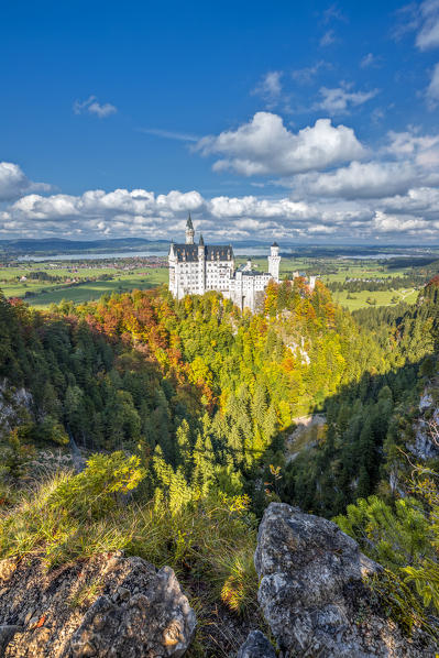 Schwangau, district Ostallgäu, Swabia, Bavaria, Germany, Europe. Autumn at the Neuschwanstein castle