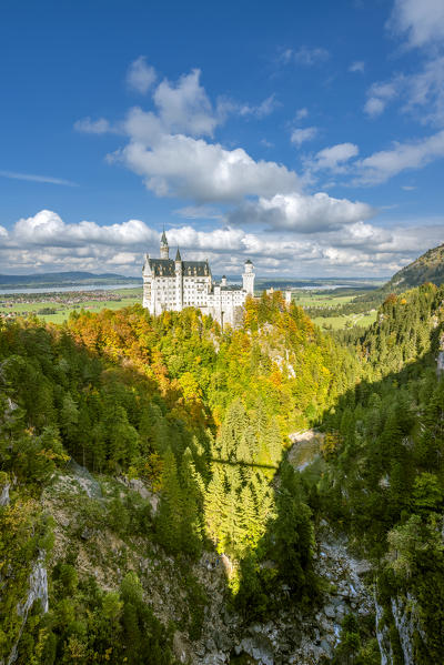 Schwangau, district Ostallgäu, Swabia, Bavaria, Germany, Europe. Autumn at the Neuschwanstein castle
