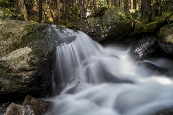 Lutago/Luttach, Aurina Valley, South Tyrol, Italy. The Pojen creek in the Aurina Valley