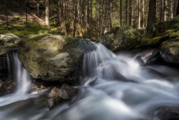 Lutago/Luttach, Aurina Valley, South Tyrol, Italy. The Pojen creek in the Aurina Valley
