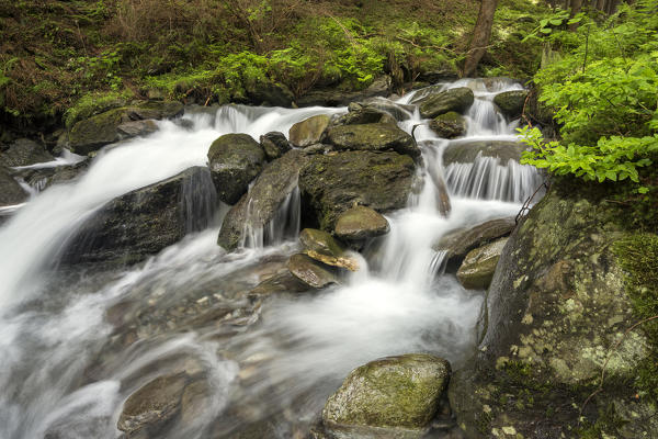 Lutago/Luttach, Aurina Valley, South Tyrol, Italy. The Pojen creek in the Aurina Valley