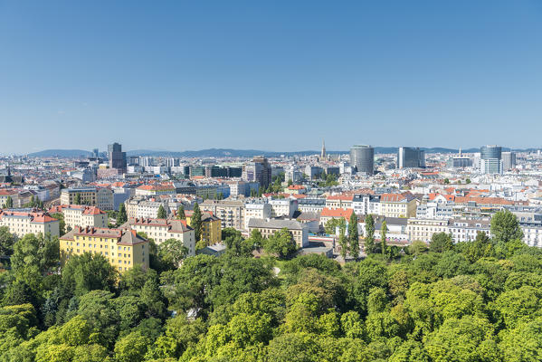 Vienna, Austria, Europe. View from a cabin of the Giant Ferris Wheel