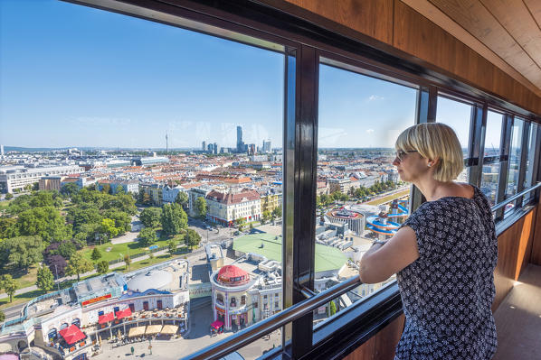 Vienna, Austria, Europe. View from a cabin of the Giant Ferris Wheel