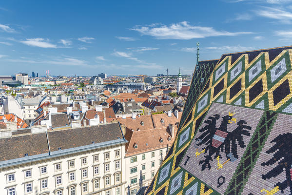 Vienna, Austria, Europe.  View of Vienna from South Tower of the Saint Stephen's Cathedral