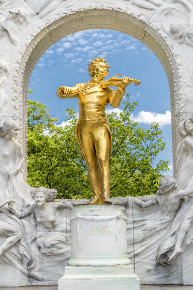 Vienna, Austria, Europe. The Johann Strauss Monument in the Vienna City Park