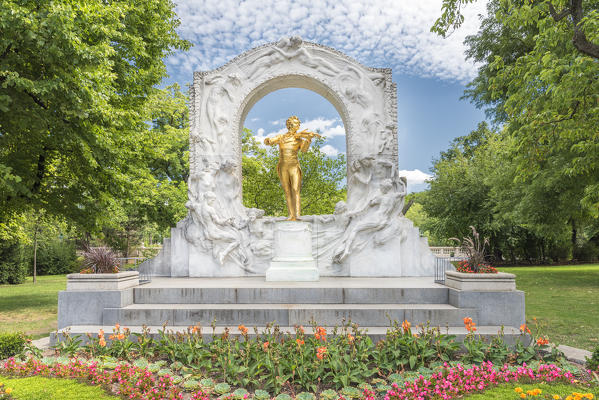 Vienna, Austria, Europe. The Johann Strauss Monument in the Vienna City Park