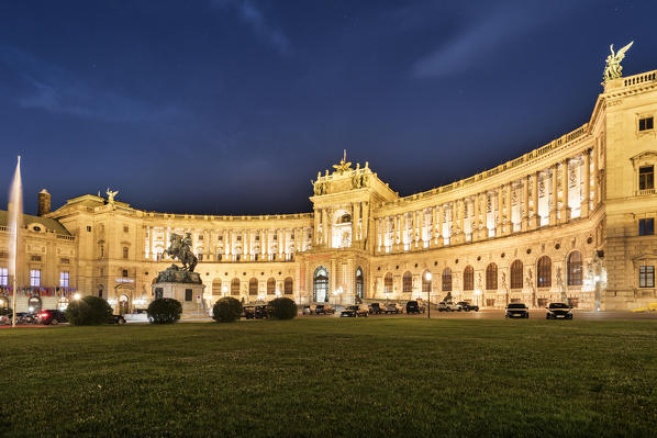 Vienna, Austria, Europe. The Hofburg an the Prince Eugene of Savoy monument