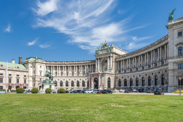 Vienna, Austria, Europe. The Hofburg an the Prince Eugene of Savoy monument