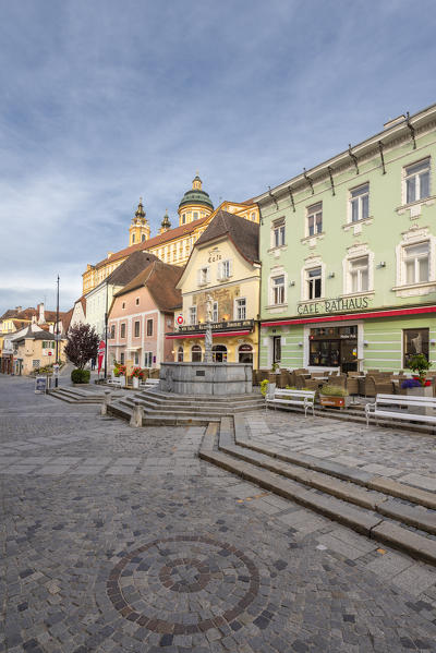 Melk, Wachau, Lower Austria, Austria, Europe. The town of Melk 