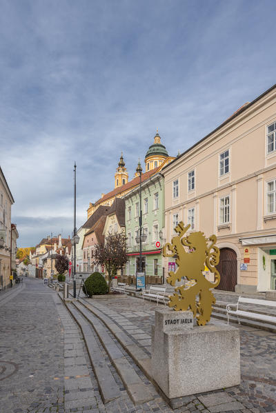 Melk, Wachau, Lower Austria, Austria, Europe. The town of Melk 