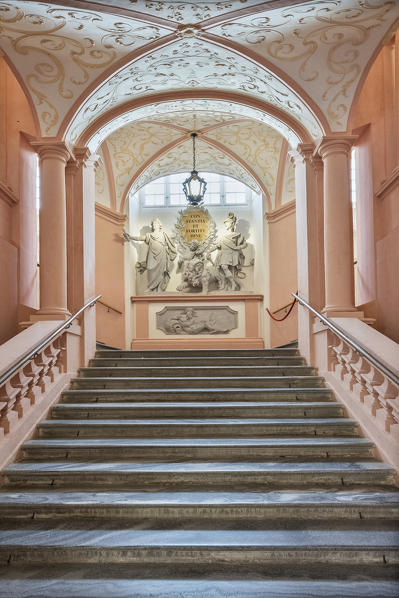 Melk, Wachau, Lower Austria, Austria, Europe. Staircase in the Benedectine abbey