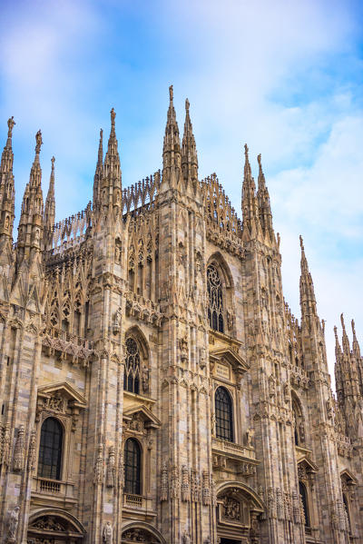 Milan, Lombardy, Italy.
The facade of the Milan's Cathedral