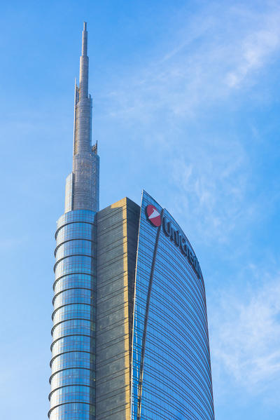 Milan, Lombardy, Italy. 
Details of Unicredit Towers