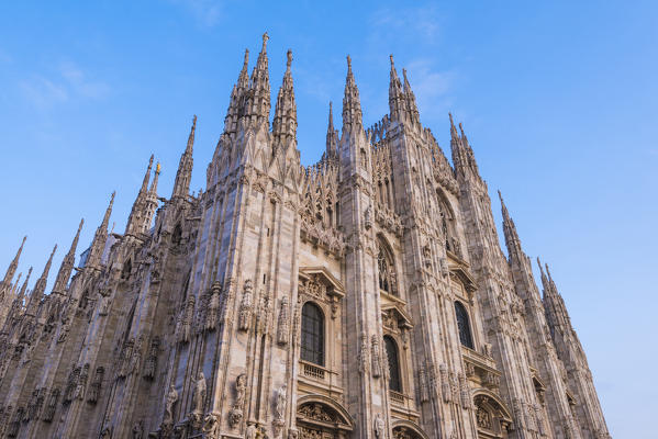 Milan, Lombardy, Italy. 
The facade of the Milan's Cathedral