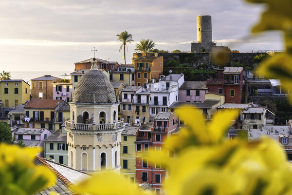 Sunrise in Vernazza, Cinque terre natural park in La Spezia province, Liguria, Italy.