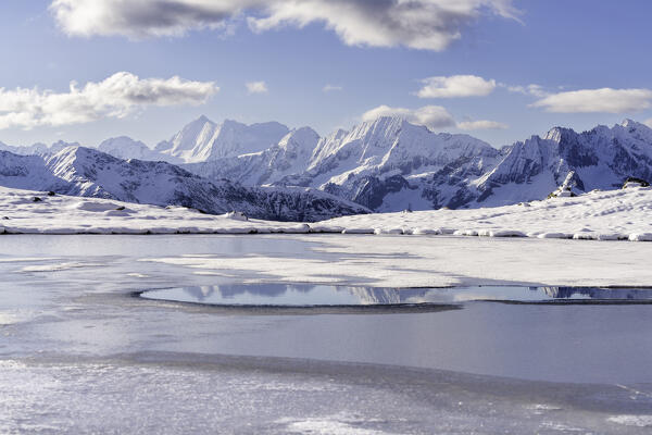 Monticelli lake in Stelvio national park, Ponte di Legno, Brescia province in Lombardy district, Italy.