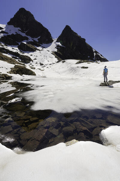 Landscape from Orobie Alps in Bergamo province, Brembana valley in Lombardy district, Italy.