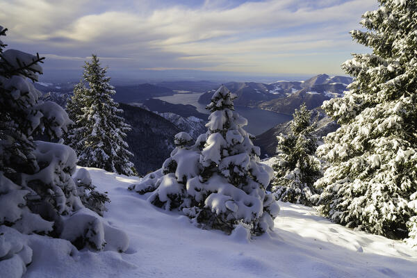 Brescia prealpi in Winter season, Brescai province in Lombardy district, Italy.