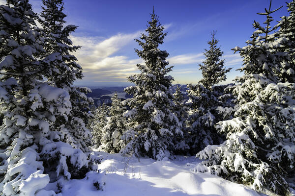 Brescia prealpi in Winter season, Brescai province in Lombardy district, Italy.