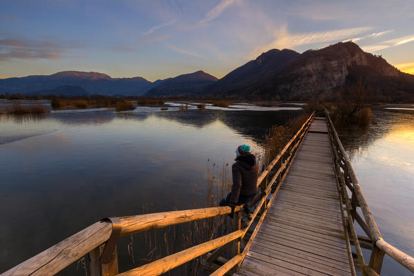 Only in the landscape, Nature Reserve , Torbiere del Sebino , provinces of Brescia, Lombardia, Italy
