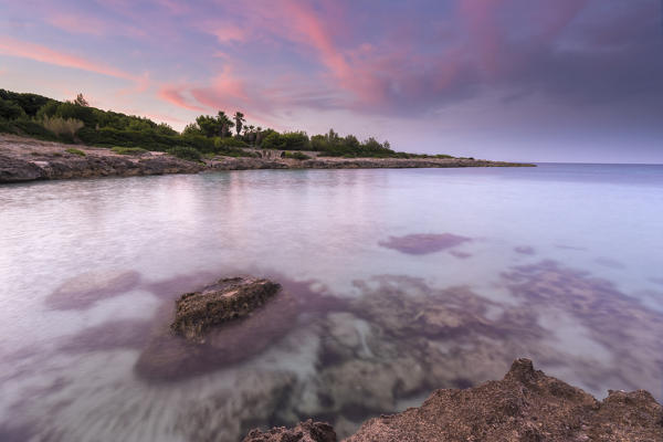 Sunrise in Salento beach, Puglia, Italy.