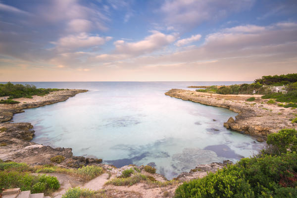 Europe,Italy, Salento beaches at sunrise, province of Taranto, Apulia.