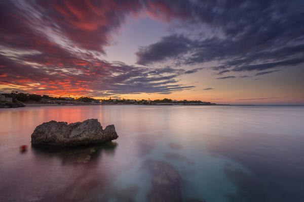 Europe,Italy, Salento beaches at sunrise, province of Taranto, Apulia.