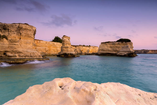 Torre sant'Andrea at dawn, Lecce province, Puglia district, Italy, Europe.