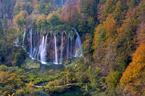 Plitvice, Unesco World Heritage site in Croatia district, Europe.