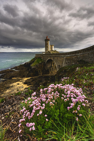 Petit Minou lightouse at sunrise. Plouzané, Finistère, Brittany, France.