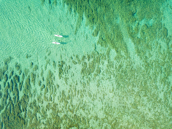 Detail of Ionic sea aerial view, Taranto district, Puglia, Italy, Europe.