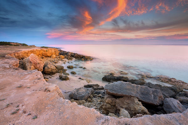 Dune of Campomarino di Maruggio at Sunset, Taranto province, Apulia, Italy