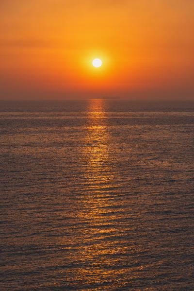 Sunrise over Adriatic sea in Torre dell'Orso, Meledugno province, Lecce district, Apulia, Italy.