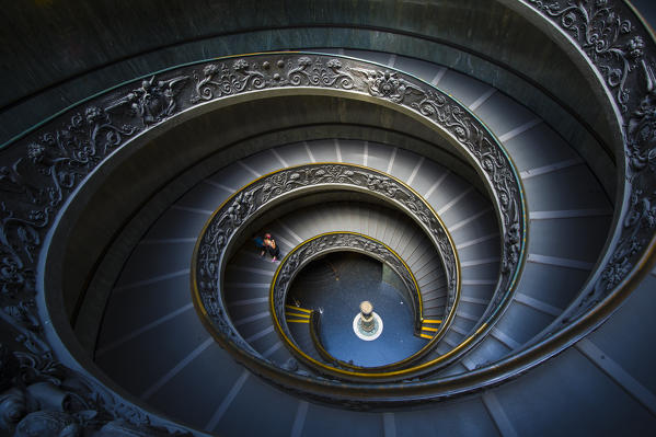 Vatican Museum, Rome, Lazio, Italy. Iconic spiral staircase.