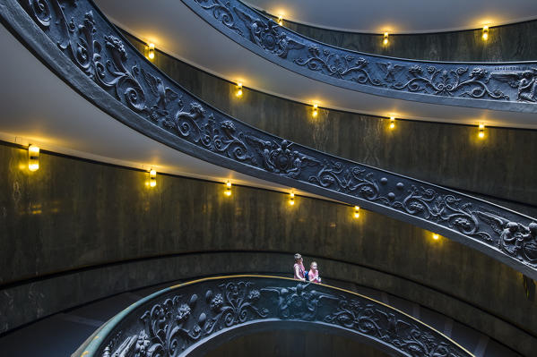 Vatican Museum, Rome, Lazio, Italy. Iconic spiral staircase.