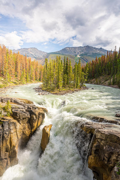 Sunwapta falls in Jasper National Park, Canadian Rockies, Alberta, Canada