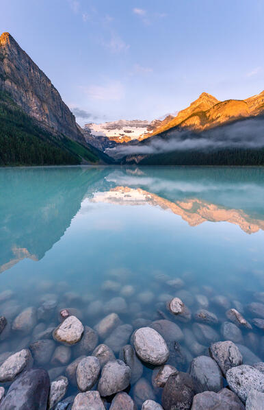 Lake Louise at sunrise, Banff National Park. Alberta, Canadian Rockies, Canada