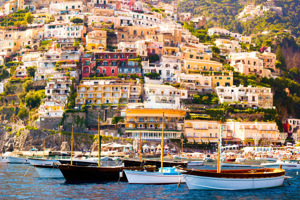 Positano, Campania, Salerno, beautiful Town on the Amalfi Coast.