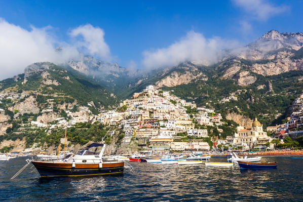 Positano, Campania, Salerno, beautiful Town on the Amalfi Coast.