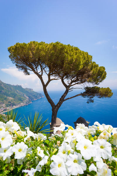 Ravello, Amalfi Coast, Sorrento, Italy. View of the coastline from Villa Rufolo