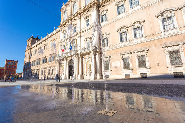 Modena, Emilia Romagna, Italy. Piazza Roma and Military Academy building