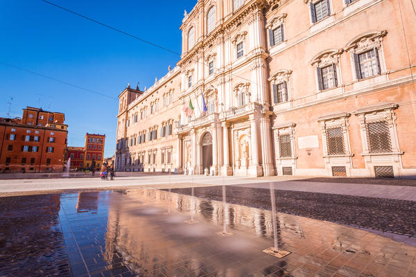 Modena, Emilia Romagna, Italy. Piazza Roma and Military Academy building