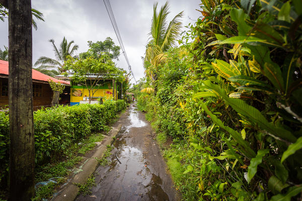Tortuguero National Park, Costa Rica, view of the town from the canals.