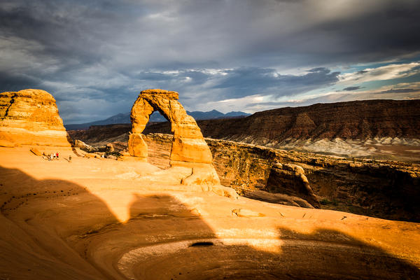 Sunset at Delicate Arch, Arches National Park, Utah, USA.
