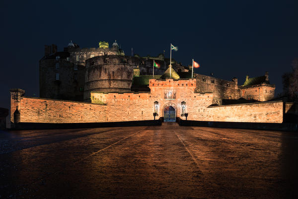 Edinburgh Castle at night, Scotland, UK