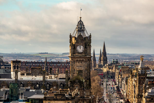 Edinburgh, cityscape view from Calton Hill. Scotland, UK