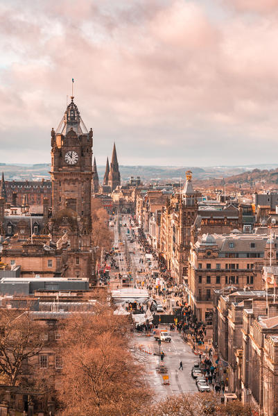 Edinburgh, cityscape as seen from Calton Hill. Scotland, UK