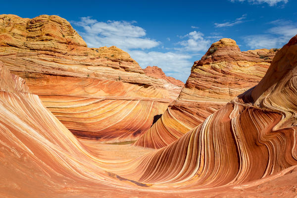 The Wave rock formation, Paria Canyon Vermillion Cliffs, Coyote Buttes, Page, Arizona, USA